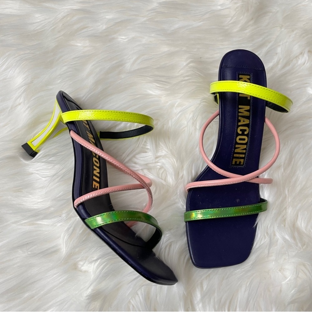 Kat Maconie Pari Strappy Heeled Sandals shoes yellow pink green shoes 6 37